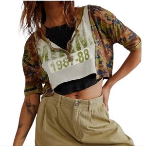 We the Free Army Graphic Crop Tee